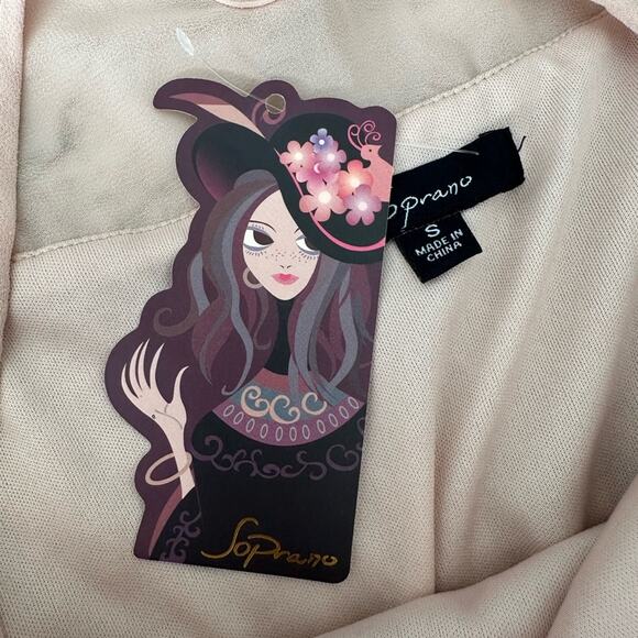 SOPRANO Nordstrom Embroidered Rosette Bodycon Mini Dress Size Juniors Small - Picture 5 of 6